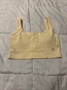Savvi Cream Cropped/ Scoop Neck Sports Bra